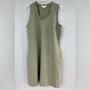 181*. BRIGGS Women’s Linen Blend Sleeveless Ruffle V-neck Dress